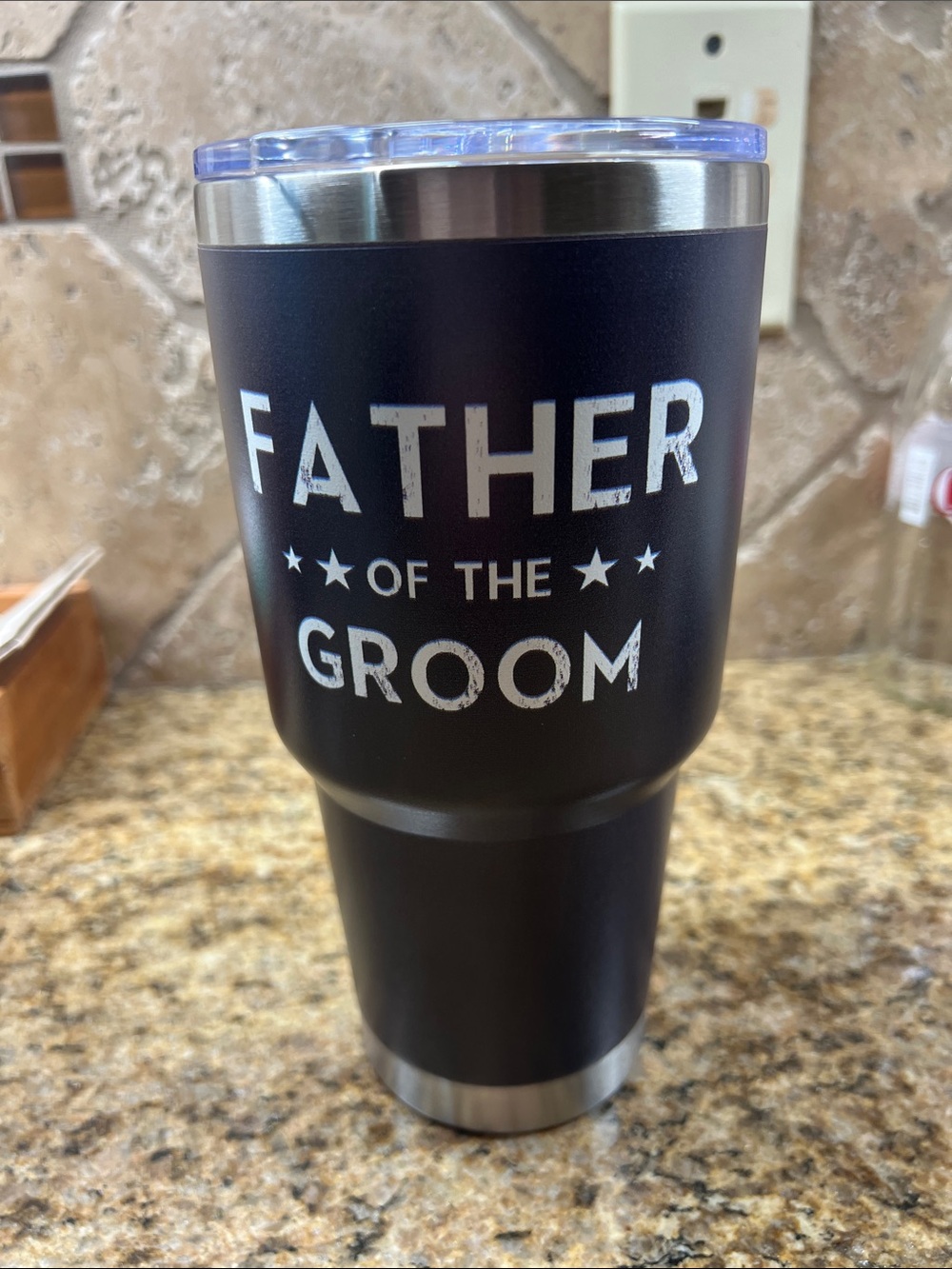 Father of the Groom Black Insulated Tumbler